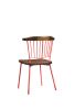 Set of Two Brown And Red Wood Windsor Back Dining Side Chairs