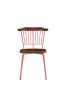 Set of Two Brown And Red Wood Windsor Back Dining Side Chairs
