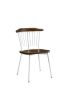 Set of Two Brown And White Wood Windsor Back Dining Side Chairs