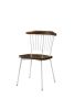 Set of Two Brown And White Wood Windsor Back Dining Side Chairs
