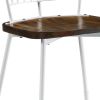 Set of Two Brown And White Wood Windsor Back Dining Side Chairs