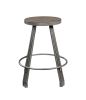 36" X 36" X 36" Gray Oak Gunmetal Metal Wood 5Pc Pk Counter Height Set