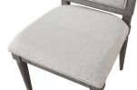 Set of Two Light Gray And Gray Upholstered Fabric Dining Side Chairs