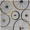 8' X 10' Grey Hand Hooked Wheels Indoor Area Rug