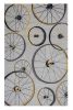 8' X 10' Grey Hand Hooked Wheels Indoor Area Rug