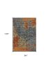 7' X 10' Blue and Orange Area Rug