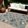 8' X 10' Gray Abstract Handmade Indoor Outdoor Area Rug