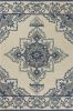 8' X 10' Ivory and Blue Damask Handmade Indoor Outdoor Area Rug