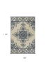 8' X 10' Ivory and Blue Damask Handmade Indoor Outdoor Area Rug