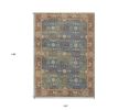 8' X 11' Blue Floral Handmade Area Rug