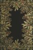 5' X 8' Green and Black Wool Tropical Floral Hand Tufted Area Rug