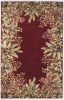 5' X 8' Ruby Red Wool Floral Hand Tufted Area Rug