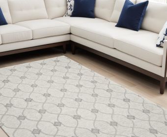 9' X 12' Ivory Wool Hand Tufted Area Rug