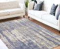 8' X 11' Blue and Gray Abstract Hand Loomed Area Rug