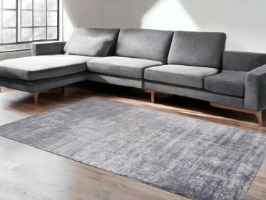 9' X 13' Light Gray Abstract Hand Loomed Area Rug