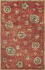 3' X 5' Sienna Orange Hand Tufted Wool Traditional Floral Indoor Area Rug