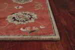 3' X 5' Sienna Orange Hand Tufted Wool Traditional Floral Indoor Area Rug