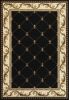 5' X 8' Black and Tan Fleur de Lis Diamond Border Area Rug
