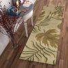 8' Sand Beige Wool Handmade Runner Rug