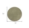 6' Sage Green Round Hand Woven Area Rug