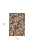 5' X 8' Taupe Floral Handmade Indoor Outdoor Area Rug