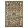 Beige And Ivory Octagon Medallion Area Rug