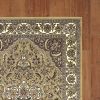 Beige And Ivory Octagon Medallion Area Rug