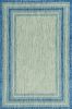 3' X 4' Blue and Green Striped Indoor Outdoor Area Rug