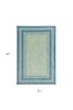 3' X 4' Blue and Green Striped Indoor Outdoor Area Rug