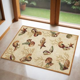 2' X 4' Beige Hand Tufted Area Rug