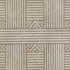 3' X 5' Beige and Ivory Geometric Indoor Outdoor Area Rug