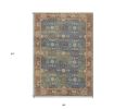 3' X 5' Blue and Beige Floral Hand Woven Area Rug