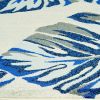 3' X 5' Blue and Gray Botanical Leaves Area Rug