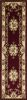 8' Red and Ivory Floral Border Runner Rug