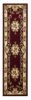 8' Red and Ivory Floral Border Runner Rug