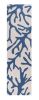 8' Ivory And Blue Runner Rug