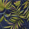 3' X 5' Blue Floral Handmade Indoor Outdoor Area Rug