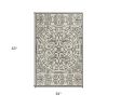 3' X 5' Gray and Ivory Moroccan Handmade Indoor Outdoor Area Rug
