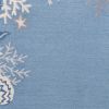 3' X 5' Blue and Off White Coral Hand Hooked Area Rug