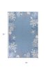 3' X 5' Blue and Off White Coral Hand Hooked Area Rug