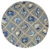 8' Round Gray Round Abstract Handmade Indoor Outdoor Area Rug