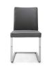 Gray Upholstered Faux Leather Dining Chair