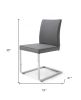 Gray Upholstered Faux Leather Dining Chair