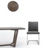Gray Upholstered Faux Leather Dining Chair