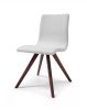 Set of Two White And Brown Upholstered Faux Leather Dining Side Chairs