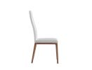 White And Brown Upholstered Faux Leather Dining Side Chair