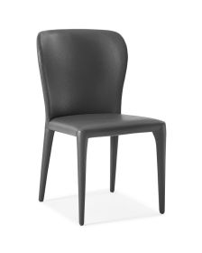 Set of Two Gray Upholstered Faux Leather Dining s