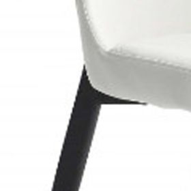 Set of Two White And Black Upholstered Faux Leather Dining s