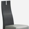 Set of Two Gray Upholstered Faux Leather Dining Arm Chairs