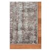 4' X 6' Gray and Aqua Abstract Stripes Power Loom Area Rug